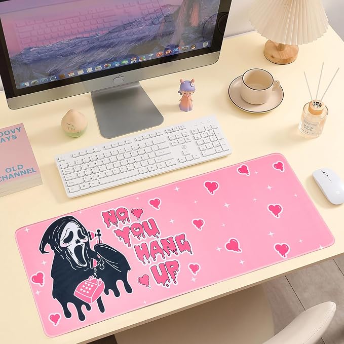 Large Gaming Mouse Pad 31.5 x 11.8in Desk Mat for Office Mousepad Anti-Skid Rubber Base Soft Comfortable and Durable Desk Pad (Pink) - Image 2