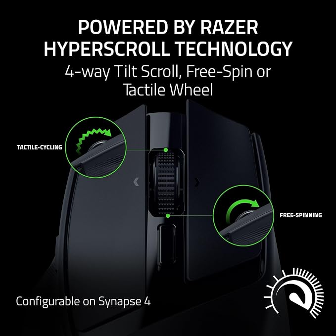 Razer Basilisk Mobile Portable Ergonomic Wireless Gaming Mouse, Black - Image 8