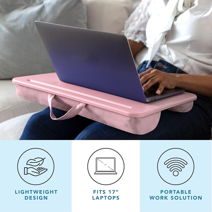 LAPGEAR The Original Lap Desk – Rose Quartz, Fits 17" Laptops - Image 2