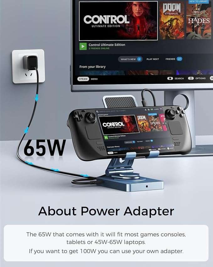 NEWQ Versatile USB C Docking Station for iPad (USB-C), 11-in-1 with SD TF 4.0 Reader, 4K@60Hz HDMI, RJ45, Audio, Type-A, Type-C, Also for Tablet, Steam Deck, ROG Ally, Legion Go, with 65W Adapter - Image 3