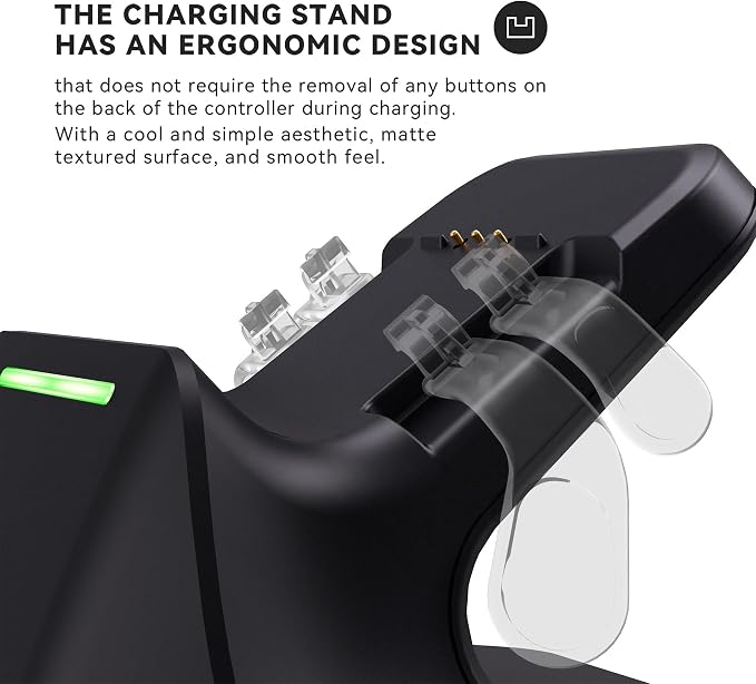 Charging Station Dock for Xbox Elite Series 2 Controller, Magnetic Charger Stand for Xbox Elite Series 2 Core Controller with Type C Charging Cable, LED Indicator - Black - Image 2