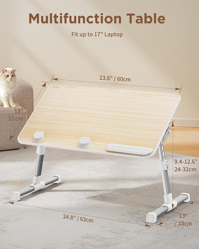 SAIJI Laptop Bed Tray Table, Adjustable Standing Desk Lap Desk - Image 6