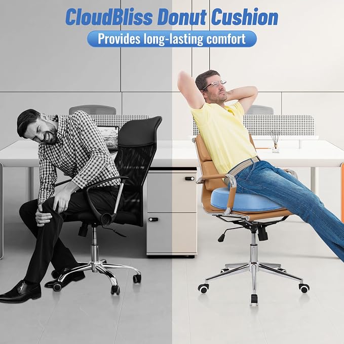 CloudBliss Donut Pillow Stadium Seat Cushion for Tailbone Pain Relief and Hemorrhoids, Memory Foam Seat Chair Cushion, Portable Seat Cushions for Bleachers, Car, Home & Office - Image 8