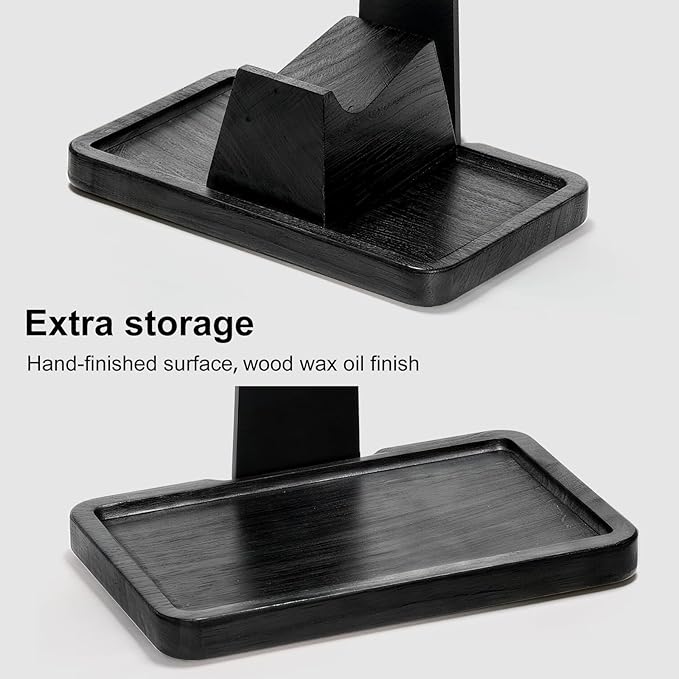 UPERGO Solid Wood Headphone Stand with Controller Holder for Desk | Natural Solid Wood, Holds 1 Headset & 1 Controller, Gamer Gifts for Men, Gaming Desk Accessories for PS5/Xbox/Switch - Image 5