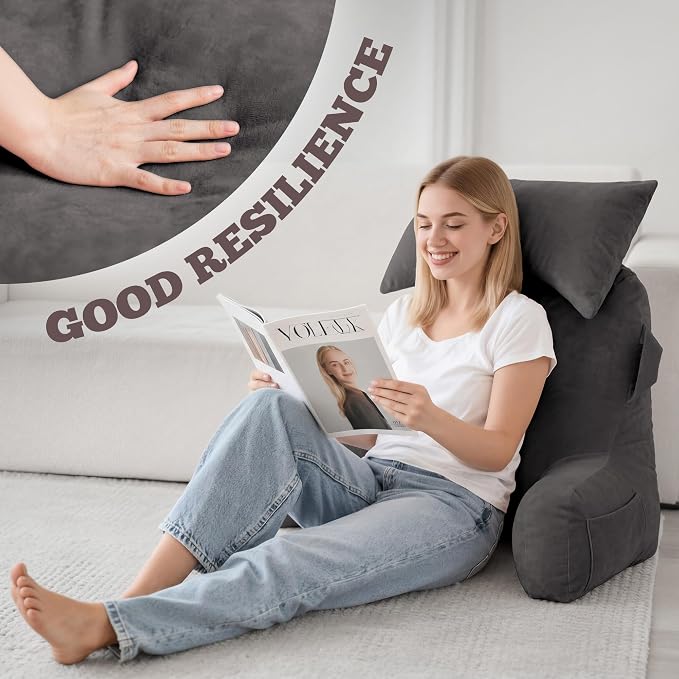 Reading Pillow for Bed,Back Pillow for Bed Sitting Up,Lumbar Support Pillow - Image 4
