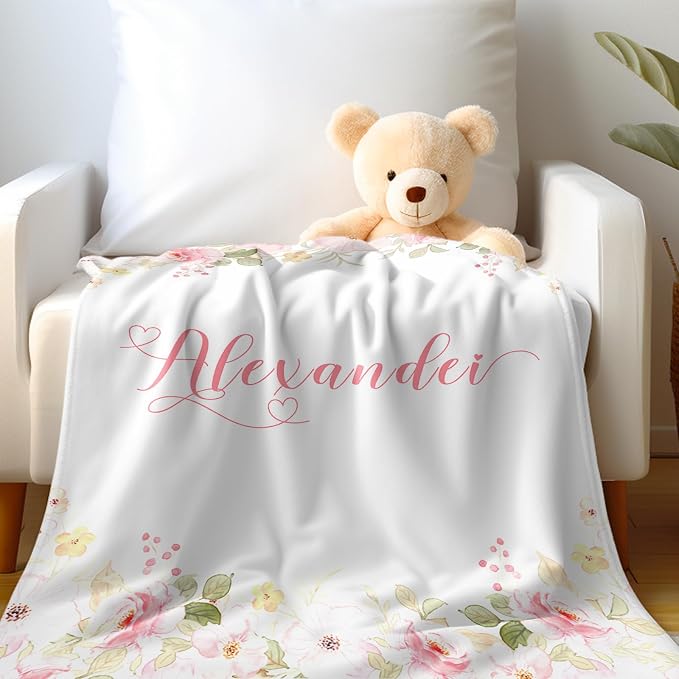 Ship Next Day, Personalized Baby Blankets - Printed in USA, Custom Name Blanket, Baby Blanket with Name, Ultra-Soft Cozy Fleece Blankets, Gifts for Baby Newborn Toddlers Boys & Girls Kids - Image 3