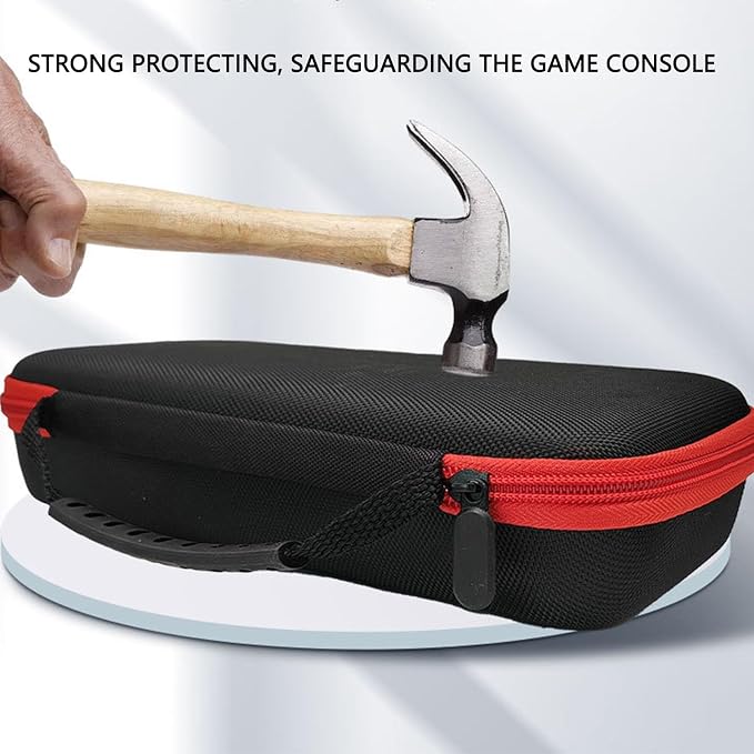 fosa Handheld Game Console Travel Bag, Retro Portable Storage Hard Carry Case with Ergonomic Handle and Mesh Storage Bag, for RG556 RG557 - Image 4