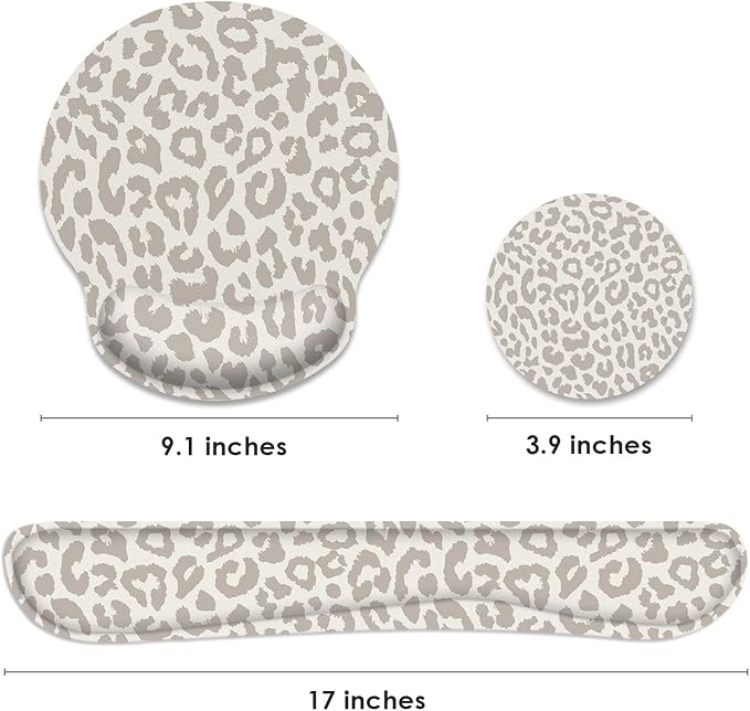 Britimes Ergonomic Mouse Pad Set with Wrist Rest, Leopard Animal - Image 2