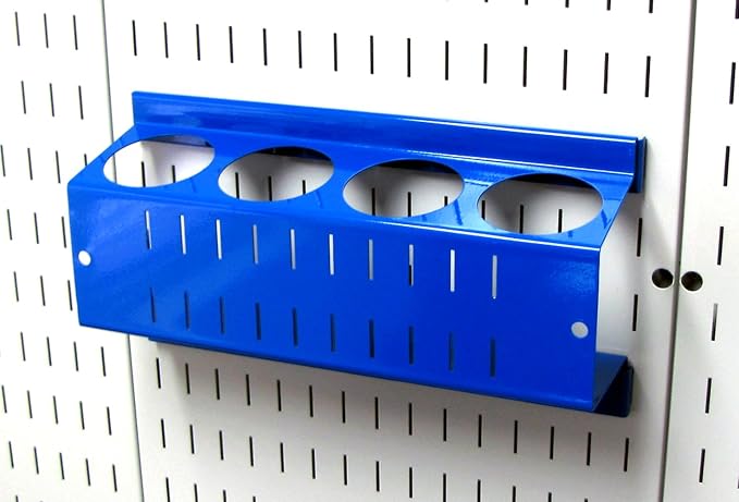 Wall Control Pegboard Spray Can Holder Bracket and Aerosol Can Organizer for Wall Control Pegboard and Slotted Tool Board - Blue (Pack of 6) - Image 2