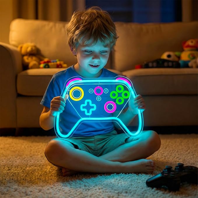 Gamer Neon Sign,Game Controller LED Sign for Gaming Room Decor,USB Powered Dimmable Neon Sign for Gamer Room,Game Neon Sign for Teen Boy Room Decor,Gaming Wall Decor,Gamer Gifts for Boys,Kids - Image 5