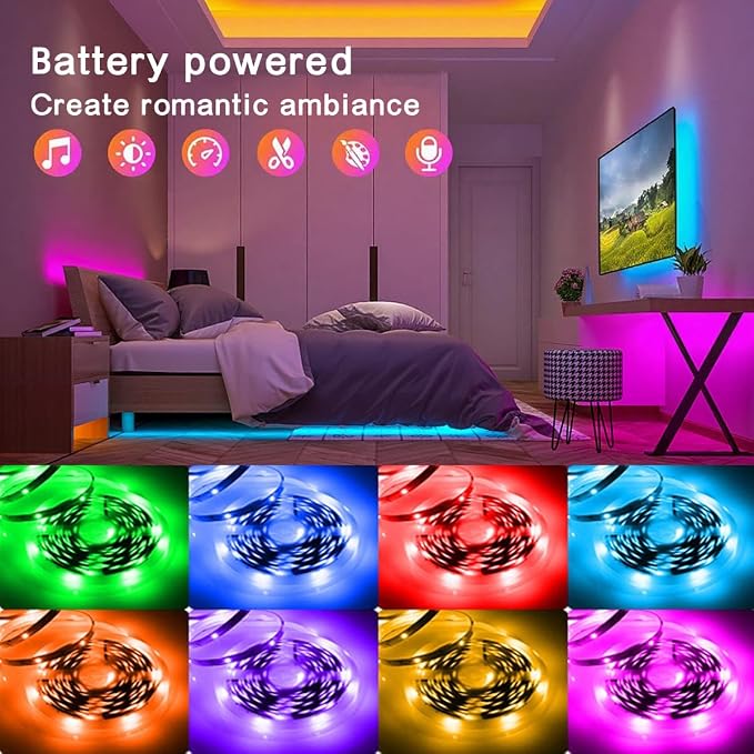 KIKO 2x16.4Ft (32.8Ft) Battery Powered Led Strip Lights - Image 3