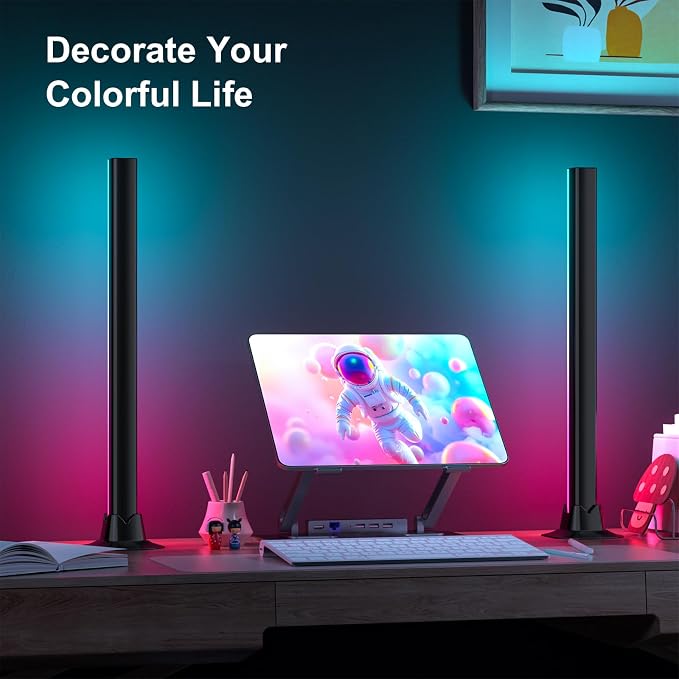 MIHEAL RGB Light Bar, Music Sync RGB LED Lights Bar, USB Powered Mood Lighting, Remote Control Color Changing Gaming TV Backlight, 8 Dynamic Modes for PC Room Monitor Desk … - Image 6