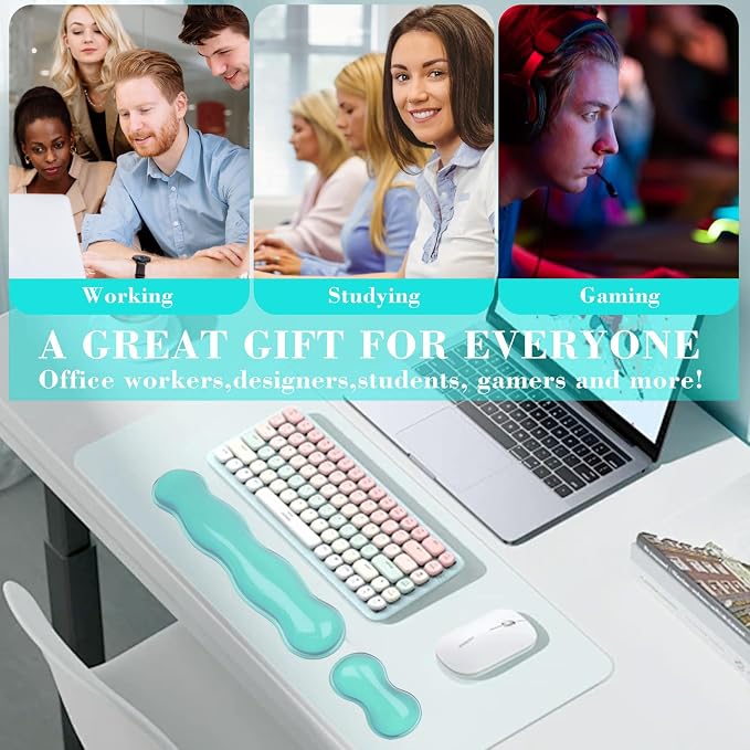 Gel Wrist Rest for Keyboard and Mouse, Wrist Rest for Keyboard, Mouse Wrist Support, Pain Relief, Cool Touch, Non-Skid, Mouse Wrist pad - Image 7