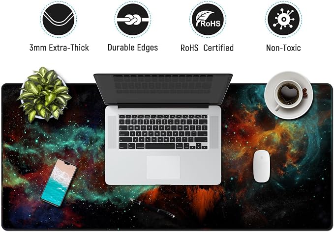 JIALONG Gaming Mouse Pad Desk Mouse Mat Large Size 35.4 x15.7inches Comfortable XXL Mousepad for Work Gaming Office Home - Image 5