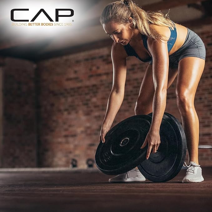 CAP 2-inch Olympic Bumper Plate Weight Set | 100-370 lbs | Multiple Colors | Storage Rack Optional - Image 8