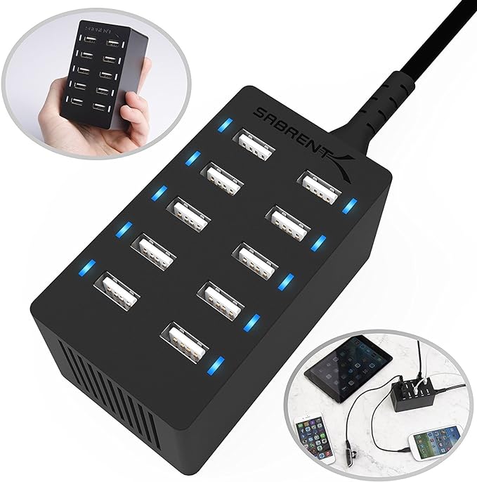 SABRENT 60W 10-Port USB Charging Station, Auto-Detect (AX-TPCS) - Image 2