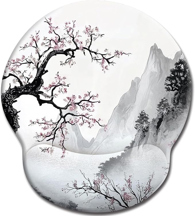 LIMKRIAN Japanese Ergonomic Mouse Pad with Gel Wrist Rest, 9.8 x 8.6 in by LIMKRIAN