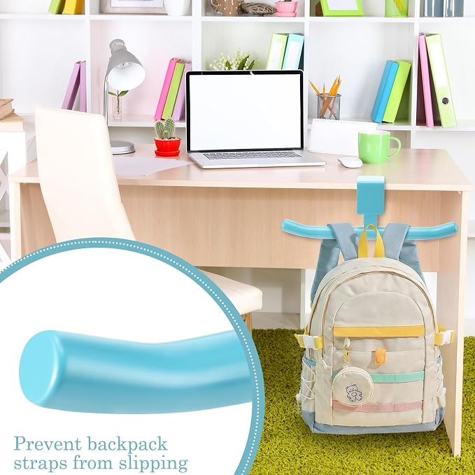 Geelin Bag Hook for Desk Table Heavy-Duty Backpack Hanger Clamp On Purse Holder Adjustable Under Desk Bag Hook for Headphones Handbag Hanger for Classroom Dorm Back to School(Blue) - Image 7