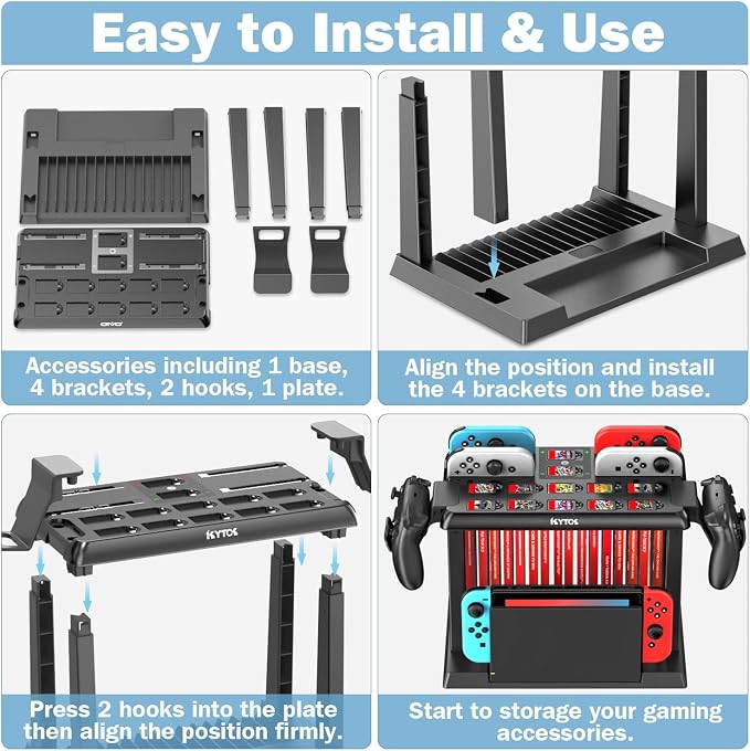 Switch Organizer Station with Controller Charger, Charging Dock for Nintendo Switch & OLED Joycons, Storage for Games, TV Dock, Pro Controller, Accessory Kits - Image 5