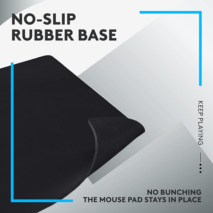 Logitech G640 Large Cloth Gaming Mouse Pad (600x460x3) - Black | Optimized for gaming sensors, moderate surface friction - Image 5