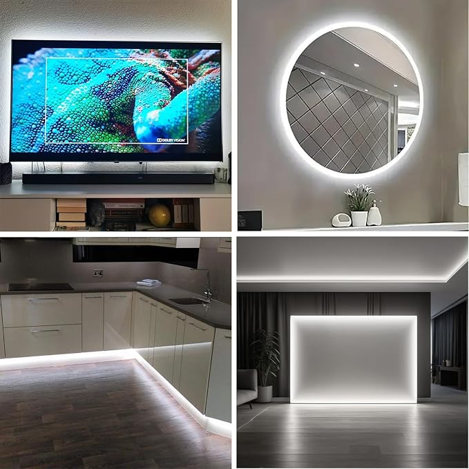 3.28FT White Neon Light Strip, 5V USB White Led Strip Lights with Touch Controller, Flexible Neon Rope Light for Bedroom, Party, Home Decor, Poster Lights - Image 7