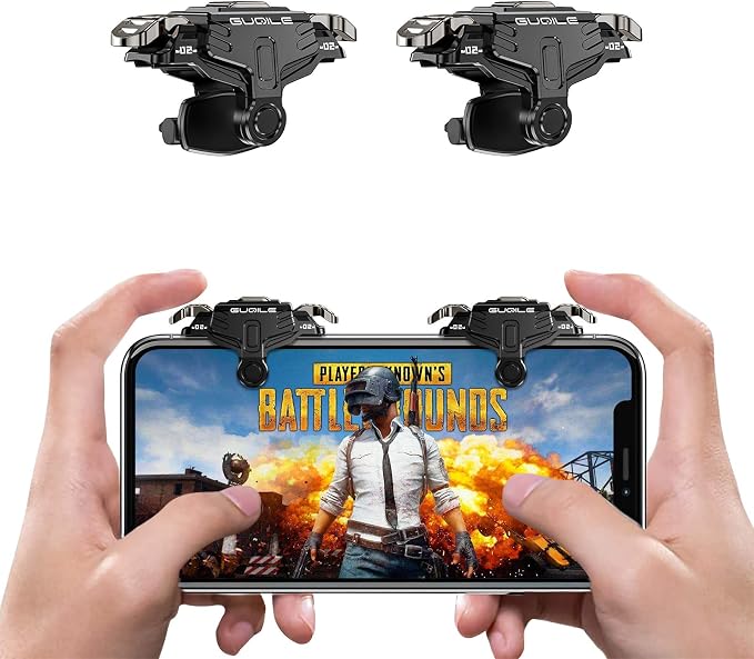Newseego for PUBG Mobile Game Controller Trigger, Upgrade Version PUBG Mobile Game Trigger Double Sensitive Aim & Shoot Keys Buttons for Rules of Survival/PUBG Triggers for All Smartphone-Black by Newseego