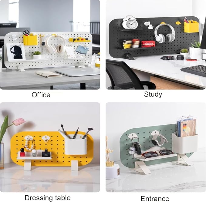 Mountable Display Pegboard with Privacy Panels and Desk Organizer Set - Enhance Office and Gaming Space Organization - Image 6