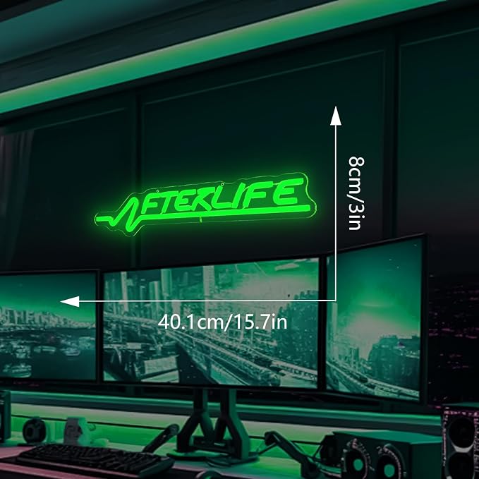 Cyberpunk Neon Sign Game Led Sign for Wall Decor Shooting Games Neon Light for Gaming Room Man Cave Bedroom Decoration Cool Neon Light Sign for Teen Boys - Image 5