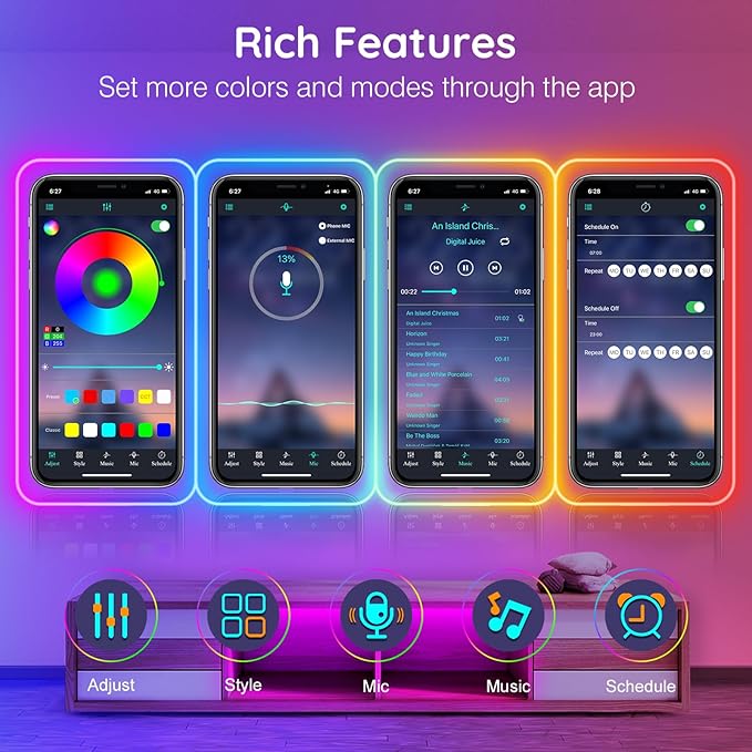 AILBTON 50Ft Neon Rope Lights,Flexible Led Rope Lights Control with App/Remote,Multiple Modes Music Sync Gaming RGB Led Neon Lights for Bedroom Outdoor - Image 7