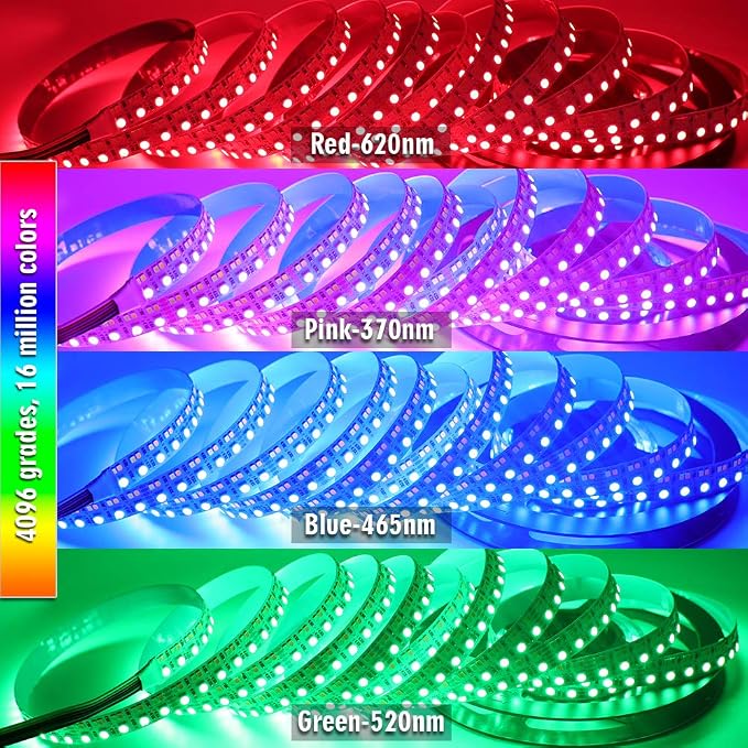 Brightest RGB+CCT Flexible led Strip Lights 270LEDs/Meter 5050 RGB + 2835 Warm White Daylight White Double Row Super Bright RGBWW Non-Waterproof Flexible LED Tape Light(DC24V 5meter/16.4ft) - Image 3