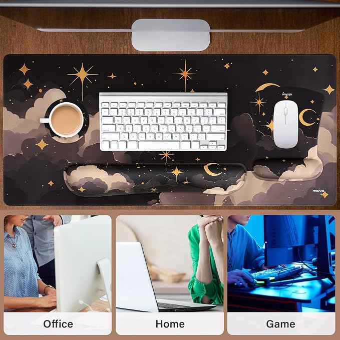 MOSISO Keyboard Mouse Pad Set, Large Gaming Mouse Pad&Keyboard Wrist Rest - Image 6