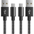 6amLifestyle PS4 Charger Cable for Controller, 2 Pack 10ft Micro USB Nylon Braided Cord, Micro USB Wire for PlayStation 4, Cables Slim/Pro, Xbox One S/X Controller, Android Phones, 2 Pack Black by 6amLifestyle