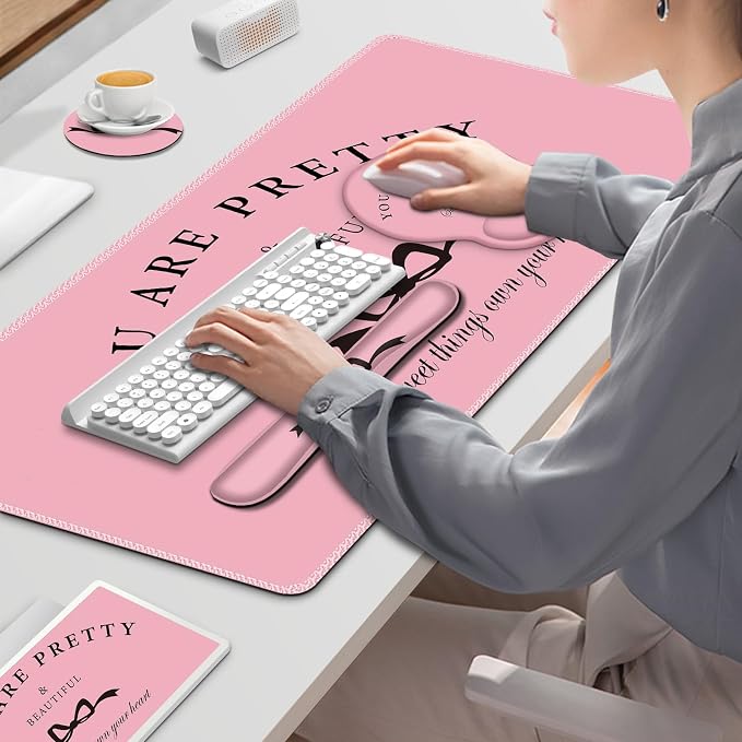 Gaming Mouse Pad, Large Desk Mat, 4in1 XXL Mousepad Cute Desk Pad Protector - Image 7