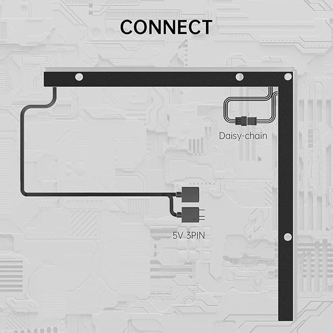AsiaHorse ARGB Light Strip for Motherboard, 24 Independent Addressable RGB, 5V 3-pin Aura Sync, Lightsaber-X Led PC Parts Kit Compatible with Micro-ATX - Image 7