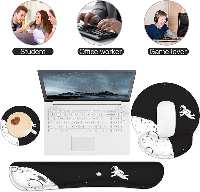 Ergonomic Mouse Pad with Wrist Rest and Keyboard Wrist Rest, Mousepad - Image 8