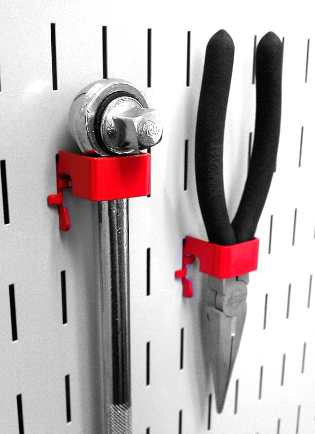 Wall Control KT-200-DLX R Slotted Storage Panel Deluxe Hook Kit, Red - Image 4