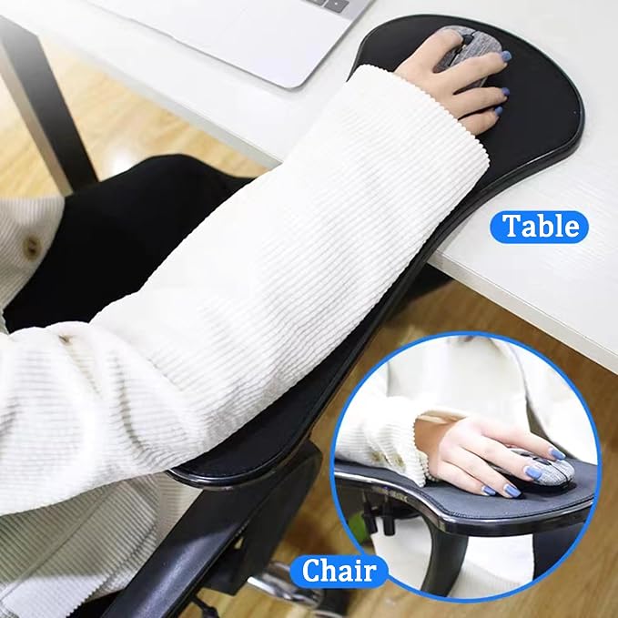 LL-COEUR Arm Support Wrist Rest for Table and Chair, Ergonomic Armrest Desk Extender, Multifunctional Computer Mouse Pad Holder (Black) - Image 9