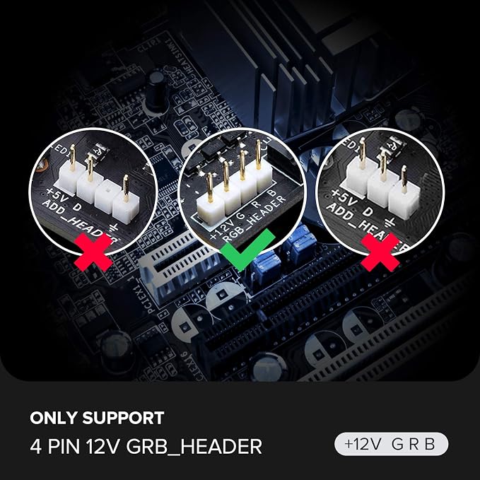 BTF-LIGHTING PC RGB Strip 4PCs 19.7in for 12V 4Pin LED Headers for ASUS Aura Sync, Gigabyte RGB Fusion, MSI Mystic Light - Image 3