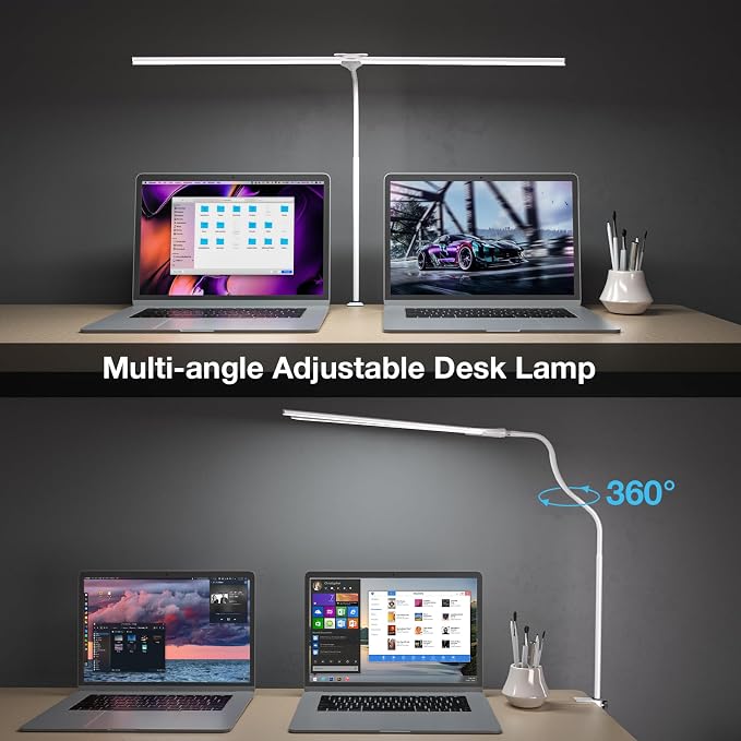 Hensam 31.5in Desk Lamps for Home Office, LED Desk Light with Clamp - Image 4