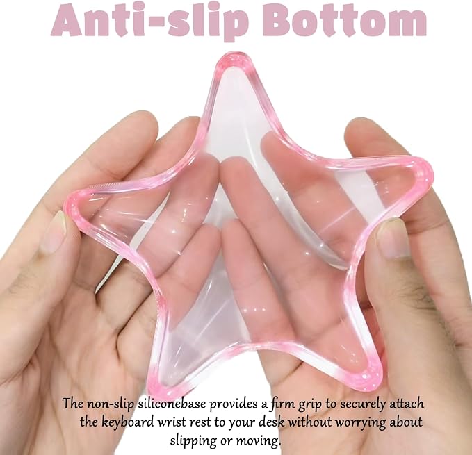 Gel Wrist Rest for Keyboard and Mouse Transparent Pink Sea Star Elbow Pad Cushion Ergonomic Cute Clear Cool Mouse Wrist Pad Silicone Non-Slip Support for Computer Gaming Office Hand Pillow Ocean Beach - Image 6
