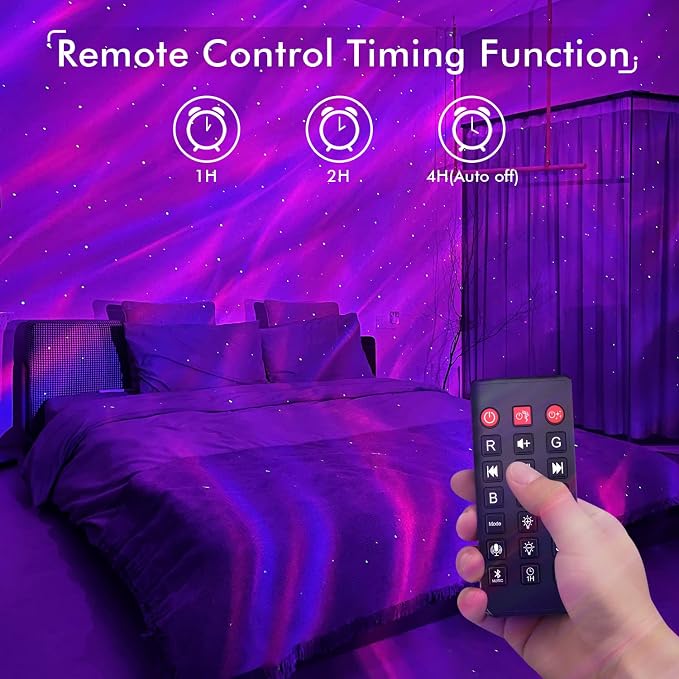 Rossetta Star Projector, Galaxy Projector for Bedroom, Bluetooth Speaker and White Noise Aurora Projector, Night Light Projector for Kids Adults Gaming Room, Home Theater, Ceiling, Room Decor - Image 7
