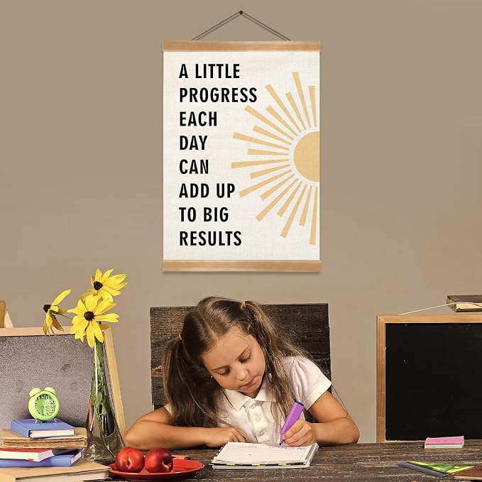 ZTGDA Positive Affirmations Wall Decor– Mental Health Wall Art with Wood Frame,Motivational Hanging Poster for Therapy Room, Counseling Office or Classroom Decor 12x16inch (Progress) - Image 6