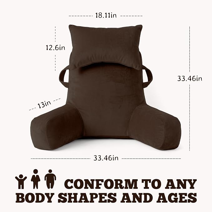 Reading Pillow for Bed,Back Pillow for Bed Sitting Up,Lumbar Support Pillow - Image 2