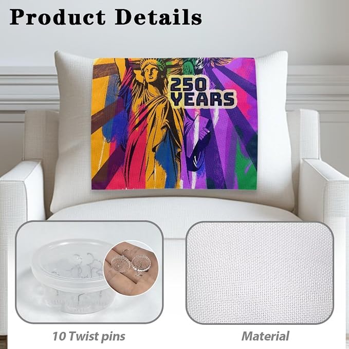 250th Anniversary Graffiti 2 Pcs Recliner Headrest Protector - Couch Chair Breathable Decoration Cover with Anti-Slip Base & Fixing Nails, Machine Washable for Home/Office Chair - Image 4