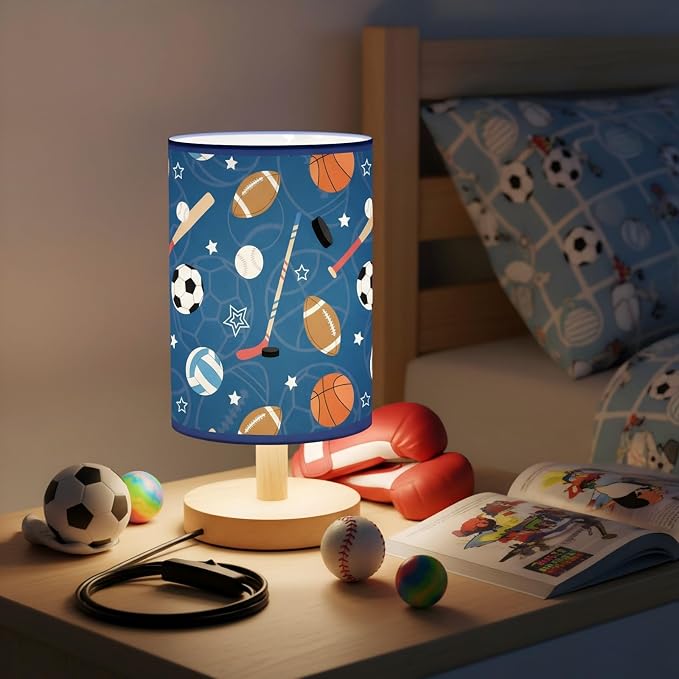 Glooglitter Sports Ball Table Lamp 3 Colors Dimmable Lights 11.02 x 5.12 Inch Sports Theme Basketball Football Soccer Baseball Night Light Bedside Lamps Decoration for Bedroom Desk Men Birthday Gifts - Image 5