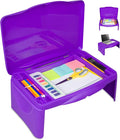 Purple Folding Lap Desk - Foldable Table for Work, Study, Gaming, Arts, Crafts, School - Collapsible Laptop Tray with Storage Compartment - Portable Writing Station for Kids, Adults by Unknown