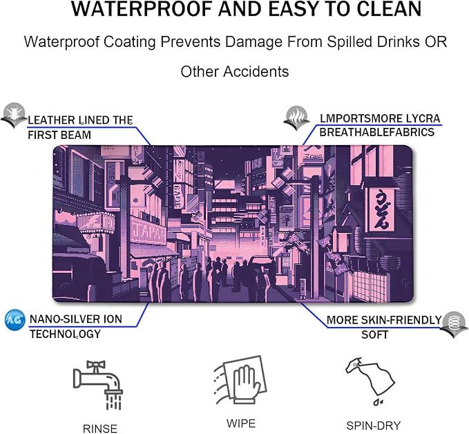 Large Mouse Pad Office Desk Pad Gaming, Kyoto | Durable Waterproof Non-Slip Base Long Large Gamer DeskMat for Home Office Gaming Work - Image 4