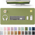 YSAGi Leather Desk Protector, Office Mat, Large Mouse Mat, Non-Slip PU Leather Blotter, Laptop Pad, Waterproof Writing Pad for Office and Home (Green, 35.4" x 17") by YSAGi