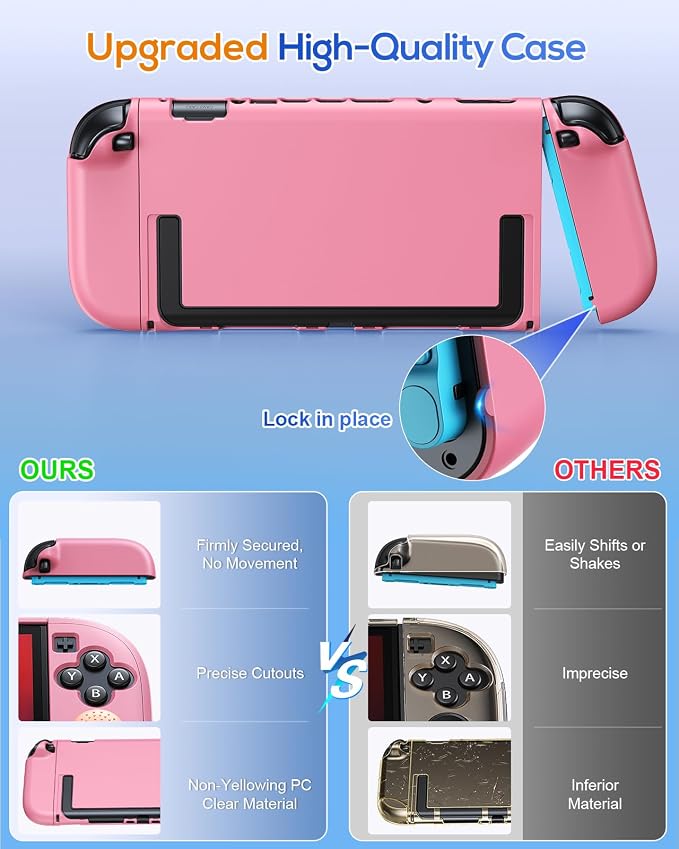 FYOUNG Switch 2 Case Pink, Slim Protective Hard Shell for Nintendo 2 - Image 6