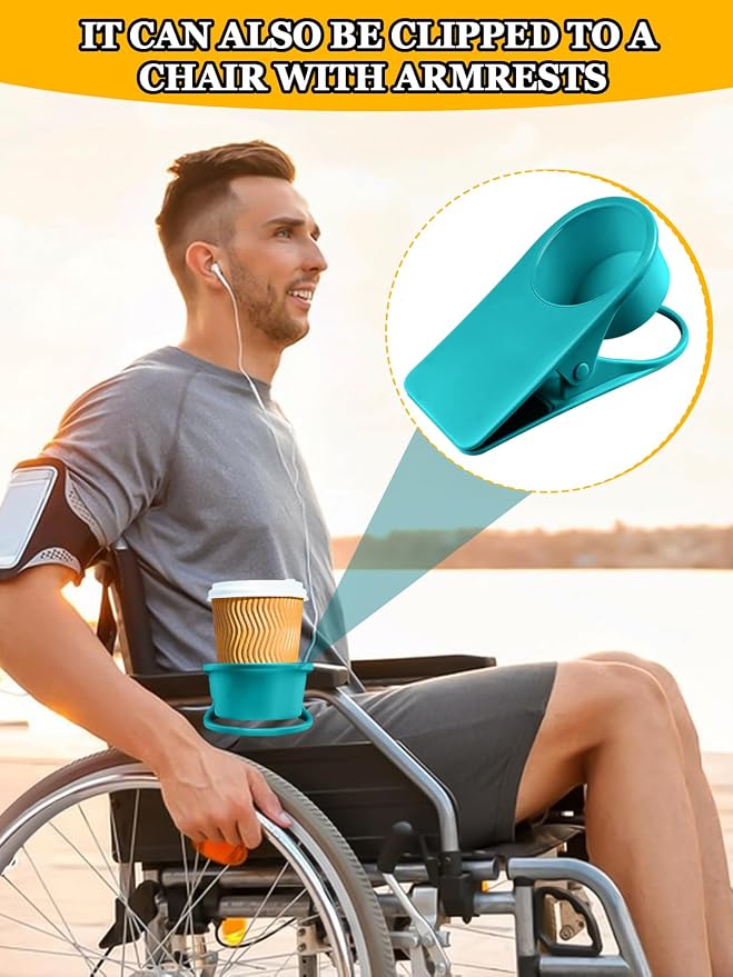 3PCS Clip on Cup Holder for Chair, Kalolary Drink Holder, Yellow Blue Green - Image 5